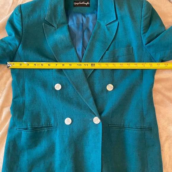 Giorgio Sant’Angelo Teal Double Breasted Blazer Size 12 - Picture 6 of 10